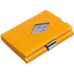 EXENTRI Dreifach faltbare Geldbörse aus Leder – RFID-Blockierung mit Edelstahl-Verriegelungsclip, sonnenblume, Trifold Wallet