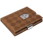 EXENTRI Leder Dreifachgefaltete Brieftasche aus Chess - RFID- Schutz mit Verschlussclip aus Edelstahl