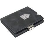 EXENTRI Leder Dreifachgefaltete Brieftasche - RFID-Schutz mit Verschlussclip aus Edelstahl