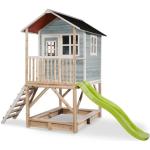 Lila EXIT Toys Loft Spielhäuser & Kinderspielhäuser aus Zeder mit Rutsche 