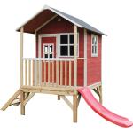 Rote Skandinavische EXIT Toys Loft Holzspieltürme & Holzstelzenhäuser mit Rutsche 