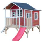 Rote Skandinavische EXIT Toys Loft Spieltürme & Stelzenhäuser aus Zeder mit Rutsche 