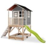 Braune Skandinavische EXIT Toys Loft Holzspieltürme & Holzstelzenhäuser mit Rutsche 