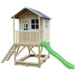 Blaue Skandinavische EXIT Toys Loft Holzspieltürme & Holzstelzenhäuser mit Rutsche 