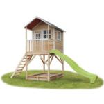 Blaue Skandinavische EXIT Toys Loft Spieltürme & Stelzenhäuser aus Zeder mit Rutsche 