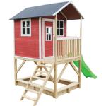 Rote EXIT Toys Loft Spielhäuser & Kinderspielhäuser aus Zedernholz mit Rutsche Elementbauweise 
