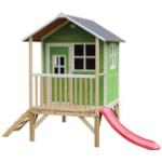 Grüne Moderne EXIT Toys Loft Spielhäuser & Kinderspielhäuser aus Zeder mit Rutsche 