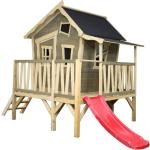 Hellbraune EXIT Toys Crooky Spielhäuser & Kinderspielhäuser aus Zedernholz mit Rutsche Elementbauweise 