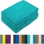 Blaue Spannbettlaken & Spannbetttücher aus Frottee trocknergeeignet 180x200 2-teilig 