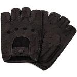 Schwarze Fingerlose Handschuhe & Halbfinger-Handschuhe aus Leder für Herren Größe 8 