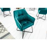 Türkise Moderne Riess Ambiente Designer Stühle aus Samt mit Armlehne Breite 50-100cm, Höhe 50-100cm, Tiefe 50-100cm 