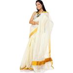 Elfenbeinfarbene Exotic India Saris Handwäsche für Damen Einheitsgröße 