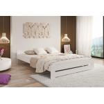 Reduzierte Weiße Betten mit Matratze aus Massivholz 120x200 