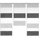 Graue Gestreifte Gardinen-Sets strukturiert aus Polyester 3-teilig 