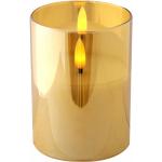 Reduzierte Goldene 10 cm Runde LED Kerzen mit Timer 