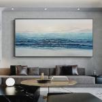 Marineblaue Moderne Leinwandbilder mit Meer-Motiv aus Acrylglas 
