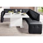 exxpo - sofa fashion Eckbank »Barista«, Frei im Raum stellbar, schwarz, langer Schenkel (Armlehne) links, schwarz - schwarz