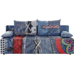exxpo - sofa fashion Schlafsofa, inklusive Bettfunktion und Bettkasten, blau, mit Liftbettfunktion-mit Federkern, Blue Girl