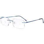 Blaue Eyekepper Rechteckige Randlose Brillen für Herren 