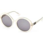 Reduzierte Weiße Runde Runde Sonnenbrillen aus Kunststoff für Damen 