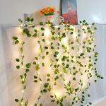 Eyourlife Lichterkette Innen, Künstlicher Efeu Lichterkette 10m mit 100 LED-Licht, Lichterkette mit Blumengirlande Hängend Pflanzen für Innenberei,Hochzeit, Party Deko
