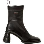 Schwarze Eytys Karree Ankle Boots & Klassische Stiefeletten mit Reißverschluss aus Leder für Damen Größe 36 