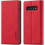 Reduzierte Rote Retro Samsung Galaxy S10 Cases Art: Flip Cases mit Bildern aus Glattleder stoßfest 