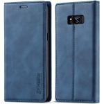 Dunkelblaue Retro Samsung Galaxy S8 Cases Art: Flip Cases mit Bildern aus Glattleder stoßfest 