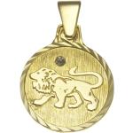 Reduzierte Gelbe Löwe-Anhänger mit Löwen-Motiv glänzend aus Kristall für Damen 