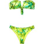 Reduzierte Grüne Bandeau-Bikinis aus Polyester Handwäsche für Damen Größe L für den für den Frühling 