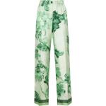 Reduzierte Grüne Blumenmuster F.R.S Bundfaltenhosen aus Seide für Damen Größe S 