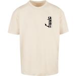 Beige Unifarbene Oversize F4nt4stic Rundhals-Ausschnitt T-Shirts für Herren Größe 5 XL 