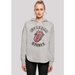 Reduzierte Graue Casual F4nt4stic Rolling Stones Damensweatshirts aus Baumwolle mit Kapuze Größe XS 