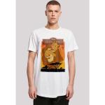 Weiße Unifarbene Casual F4nt4stic König der Löwen Simba Rundhals-Ausschnitt T-Shirts mit Löwen-Motiv aus Baumwolle für Herren Größe 5 XL 