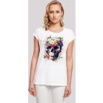 F4NT4STIC T-Shirt Totenkopf Blumen Print