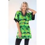 Neongrüne Kurzärmelige bader V-Ausschnitt V-Shirts aus Jersey für Damen Größe XS 