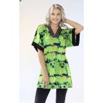 Neongrüne Kurzärmelige bader V-Ausschnitt V-Shirts aus Jersey für Damen Größe L 
