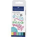 Faber-Castell Tuschestift PITT artist pen Handlettering Set 6 St./Pack. Pastell