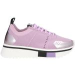 Mauvefarbene FABI Metallic-Sneaker mit Schnürsenkel aus Stoff für Damen Größe 41 