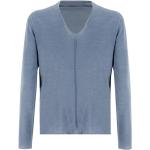 Reduzierte Blaue Elegante Fabiana Filippi V-Ausschnitt Kaschmir-Pullover aus Wolle für Damen Größe L 