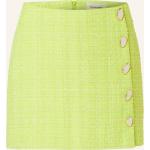 Neongrüne Fabienne Chapot Mini Röcke mit Knopfleiste mit Reißverschluss aus Wolle für Damen Größe S für den für den Winter 