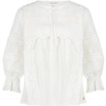 Reduzierte Weiße Bestickte Kurzärmelige Fabienne Chapot Festliche Blusen mit Rüschen für Damen Größe L 