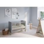 Beige Moderne Babyzimmermöbel aus Massivholz höhenverstellbar 60x120 