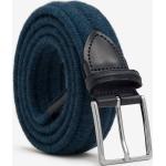 FABRIZIO Elastic Braided Wool Belt Denim Blue