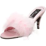 Pinke Pleaser Amour Damenclogs & Damenpantoletten aus Satin Größe 36 mit Absatzhöhe 7cm bis 9cm 