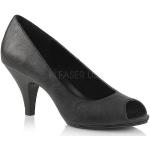 Schwarze Elegante Fabulicious Offene Peep Toe Pumps aus PU leicht für Damen Größe 40 