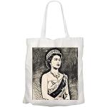 Fabulous Große Einkaufstasche Tragetasche Queen Elizabeth II Portrait Art Style Bleistift Königin von England Vintage