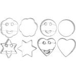 Fackelmann Emoji Smiley Ausstechformen Sets aus Edelstahl 2-teilig 