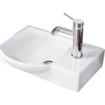 Reduzierte Weiße Moderne Fackelmann Sceno Rechteckige Handwaschbecken & Gäste-WC-Waschtische strukturiert aus Keramik 