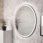 Weiße Fackelmann Runde Badspiegel & Badezimmerspiegel 80 cm LED beleuchtet 